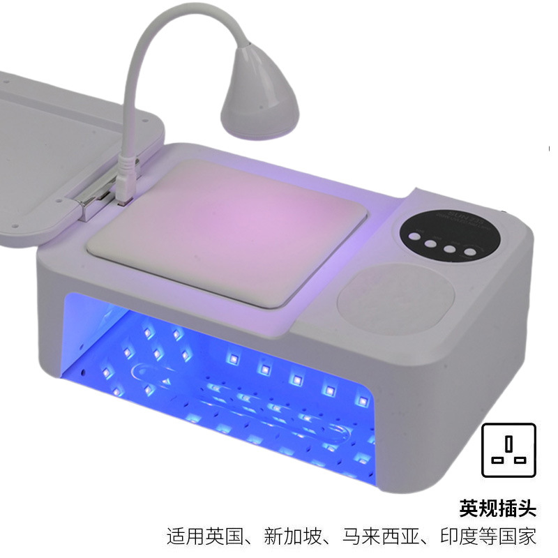 Lámpara de manicura de almacenamiento 268W de alta potencia UV + LED doble fuente de luz pegamento de manicura luz fototerapia inteligente transfronteriza