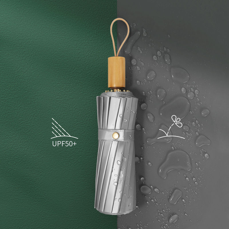 Titanium Silver 16-bone folding sun umbrella sun protection UV protection female sun protection super large size rain and rain dual-use upf50 +