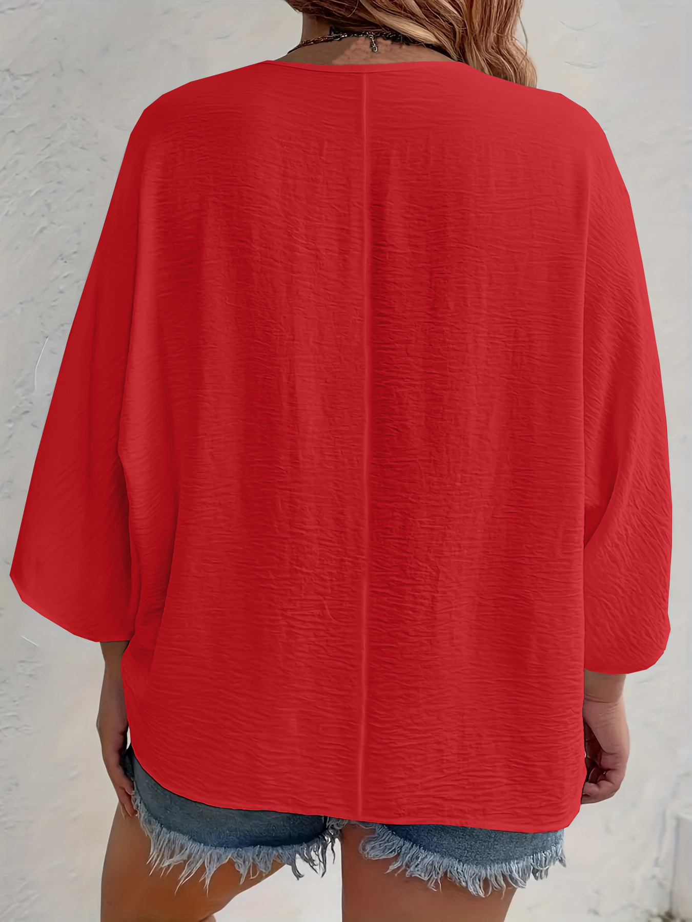 Women's Clothing Spring And Autumn New Women's V Neck Button Ice Silk Wrinkle Solid Color Cardigan Long Sleeve Women_voghion.com