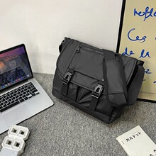单肩斜挎包男士潮牌大容量工装包学生休闲ins日系挎包机能邮差包