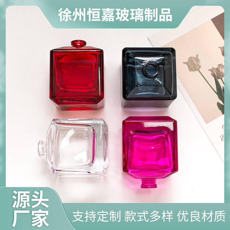 小清新简约现代多色创意玻璃香水瓶 精油瓶家居台面摆件