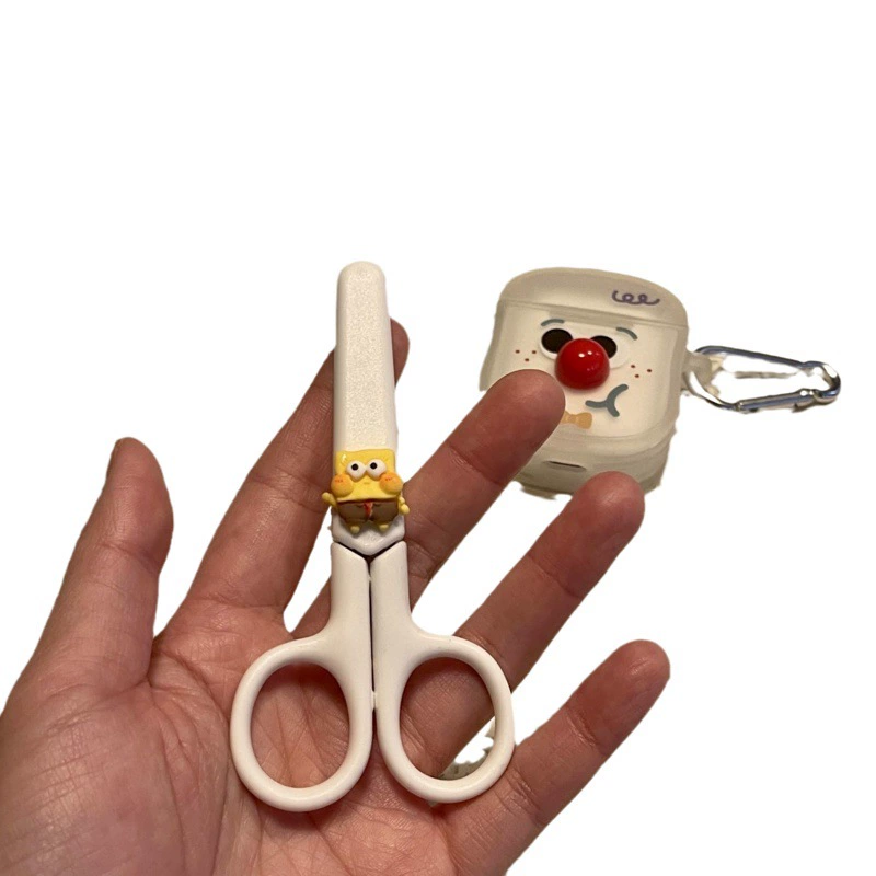 Портативные ножницы ручной работы Губка Боб без печати, студенческое общежитие, маленькая красная книга, ручная учетная запись, мини-защитный чехол