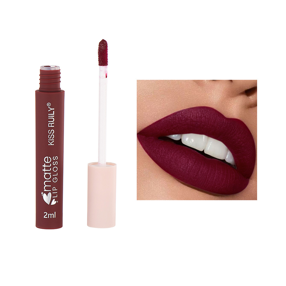 Cross-border Makeup 12-piece matte non-stick cup lip gloss set, European and American style liquid lipstick velvet waterproof lip gloss for export undefined