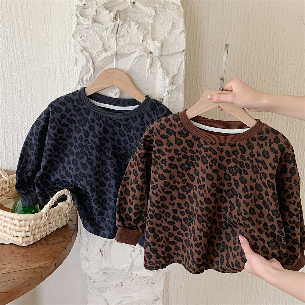 Kids Hoodies Long Sleeve Simple Style Leopard display picture 7