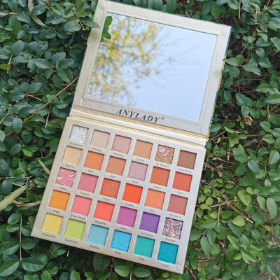 Anylady跨境舞台妝人魚姬亮片多色眼影盤 珠光啞光大地色眼影盤