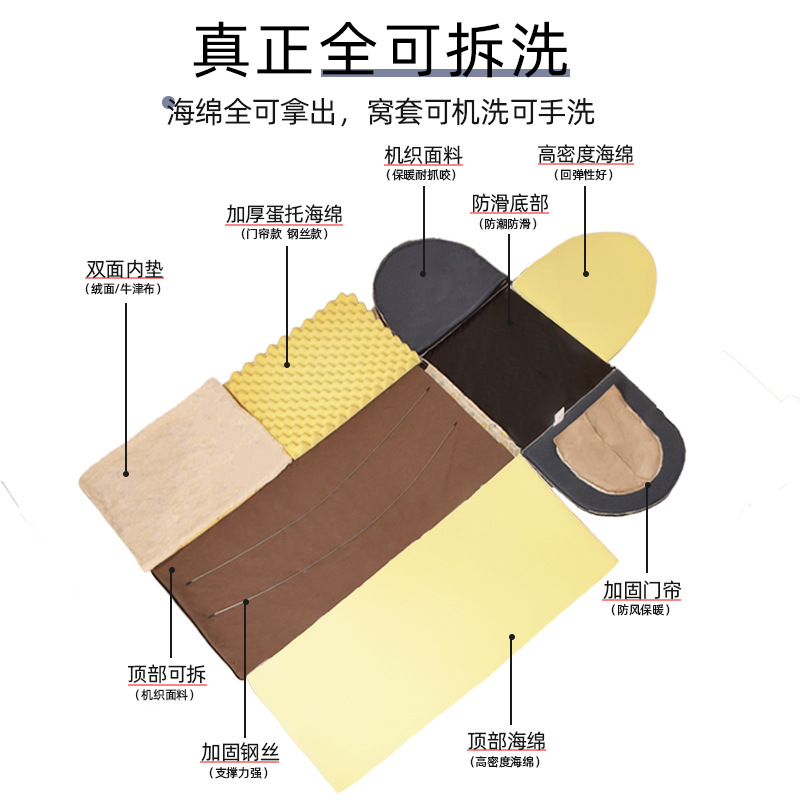 Extraíble y lavable de tipo casa nido de mascotas Golden Retriever oso de peluche perro grande perrera Casa de perro pequeño invierno cálido nido