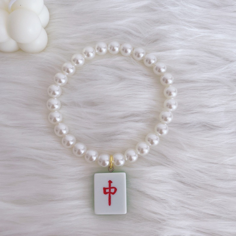 레드 진주 목걸이