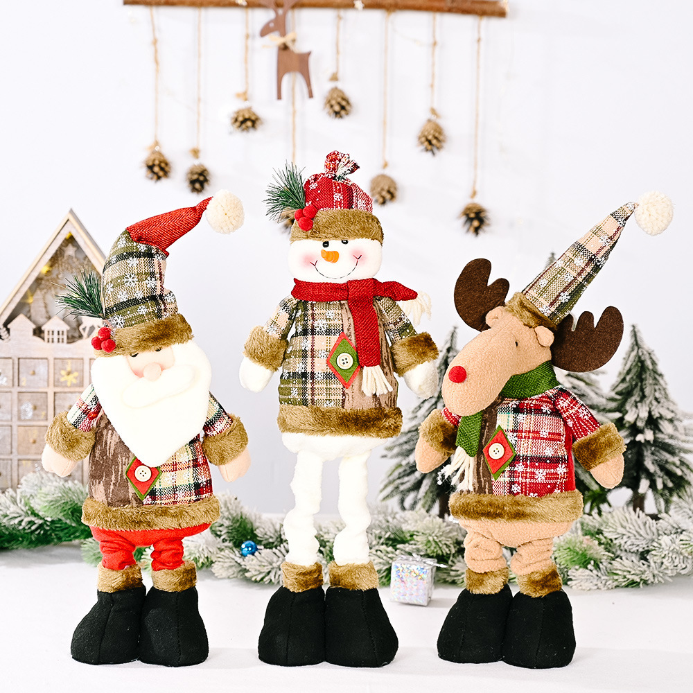 Muñeco navideño retráctil – Santa Claus y muñeco de nieve – Decoración para tiendas y hogares