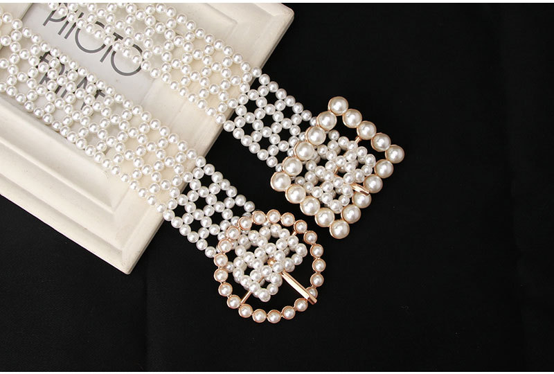 Wholesale Fashion Elastic Pearl Beaded Belt Nihaojewelry display picture 9