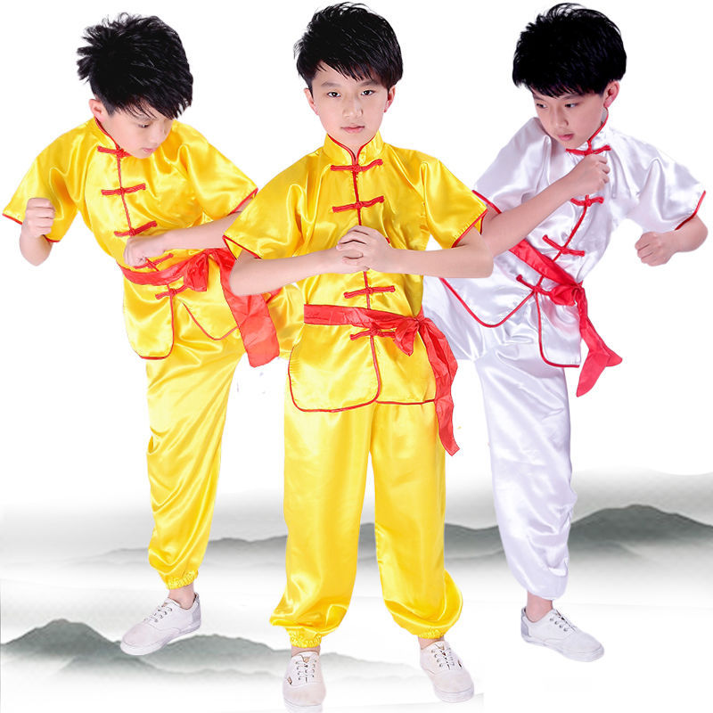 太极练功服幼儿小学生少儿功夫男女演出服装儿童武术服表演中国风