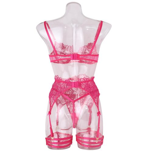 Lusha summer European and American foreign trade sexy underwear garter stockings embroidery push-up body shaping split suit for women CQX0588