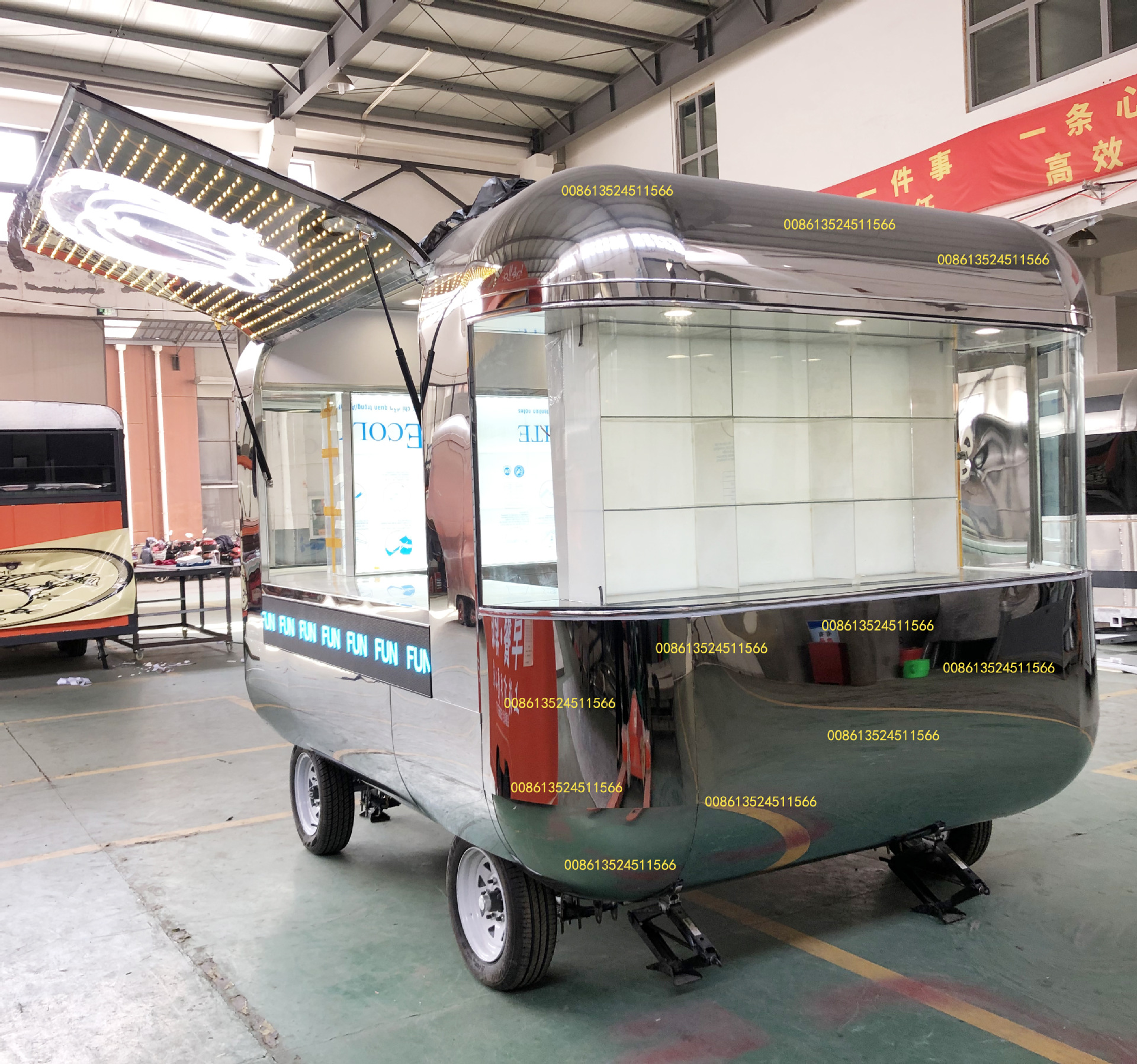 上海亿宝出口美国小吃车移动道具车景点车咖啡餐饮车food trcuks