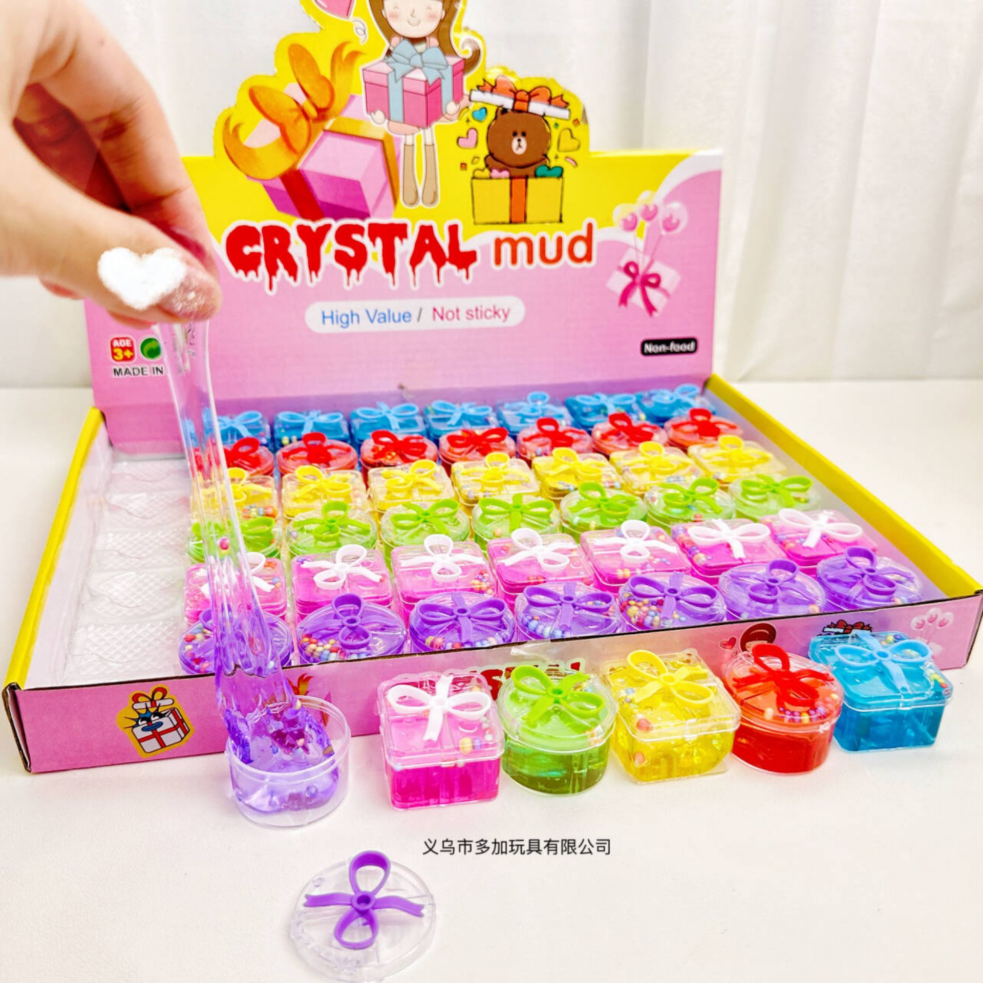 Juego de 48 Unidades de Pegamento Espumoso en Caja de Regalo Pequeña, Slime de Cristal de Alta Transparencia, Juguete para Puestos, Gran Venta