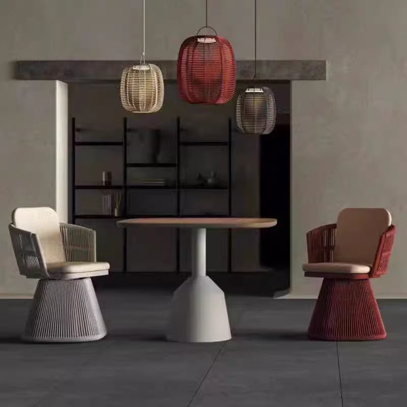 Sofá de patio al aire libre combinación villa jardín balcón al aire libre ocio silla de mimbre muebles de ratán al aire libre impermeable protección solar