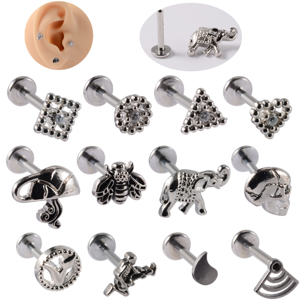 lip piercing stainless steel drop-shaped