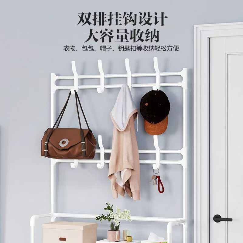 简易鞋架多层家用落地一体式鞋帽架门口衣帽架鞋架子出租房鞋柜|undefined