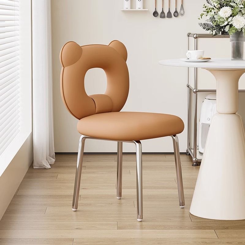 Light Luxury and High-End French Restaurant Dining Table and Chairs, Home Dining Chair with Backrest, Modern Simple Bear Makeup Chair