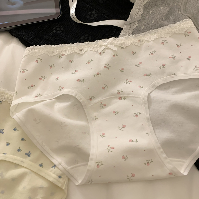 全裤10A抑菌女士纯棉内裤中腰包臀不夹臀短裤少女甜美短裤全棉裆|undefined
