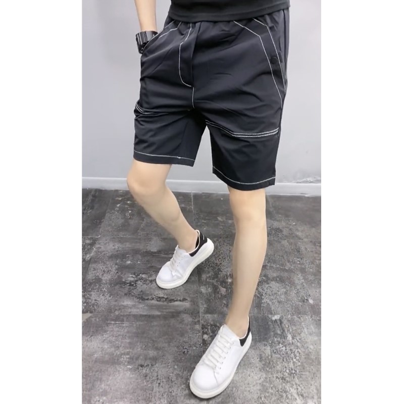 Summer thin quick drying for men, simple and versatile black shorts, Korean version trendy sports casual pants,_voghion.com
