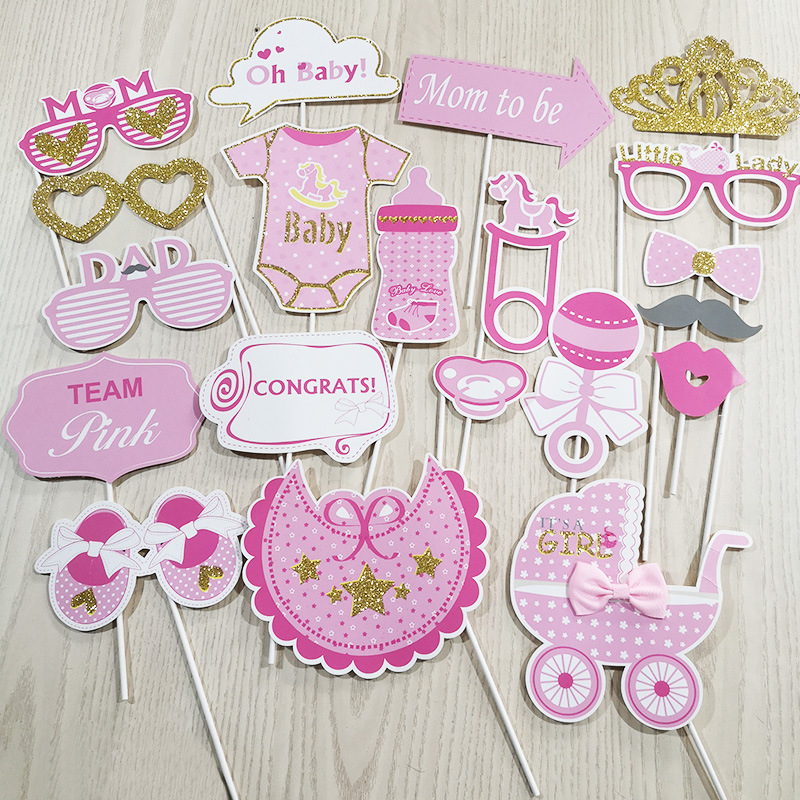 Accesorios de fotos de unicornio bebé BABY SHOWER niño niña bebé fiesta pañal globo accesorios