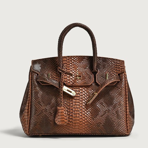 Cross-border python leather platinum bag  autumn and winter new European and American trend large capacity top-handle bag versatile large capacity women's bag