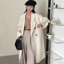 【焕新羊绒版】艾欧妮吖韩版通勤双面羊毛大衣女中长款毛呢外套冬
