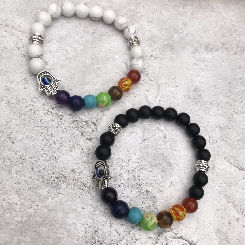 Daily Occasion natural stone, Agate, Howlite Material Modern Style Devil's Eye Natural Stone Agate Howlite Bracelets