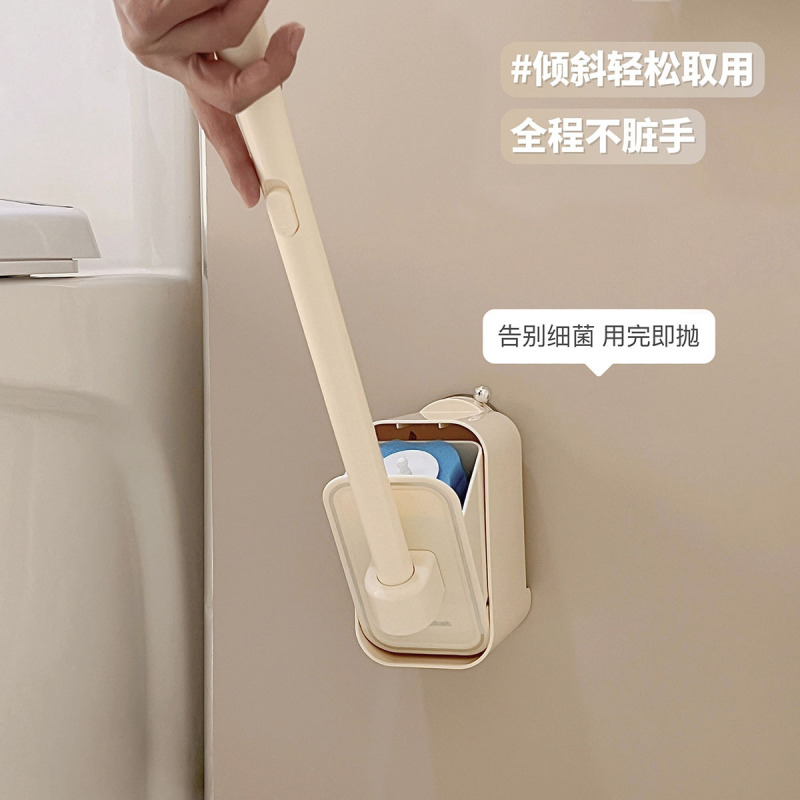 吸盤使い捨てトイレブラシ壁掛けトイレブラシ家庭用死角なし2025新しいバスルーム特別なアーティファクト|undefined