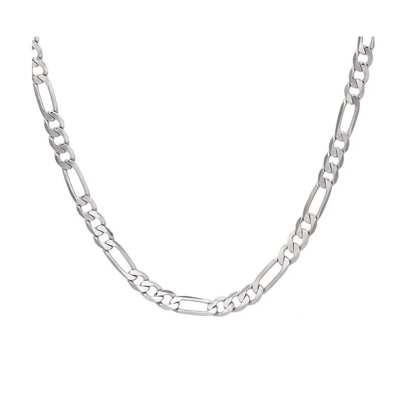 Collier cubain en acier inoxydable pour homme, bijou tendance en acier titane, style transfrontalier, polyvalent, 3 rangs, chaîne Figaro 1NK_voghion.com