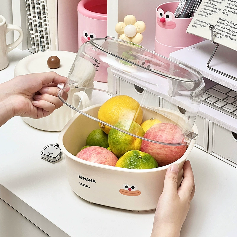 Новый большой рот Ха двухслойная сливная корзина мультфильм раковина многофункциональная кухня для хранения фруктовых тарелок оптом 8623