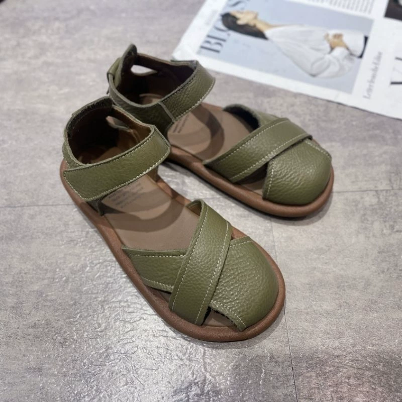 Summer beach sandals with a strap, soft sole