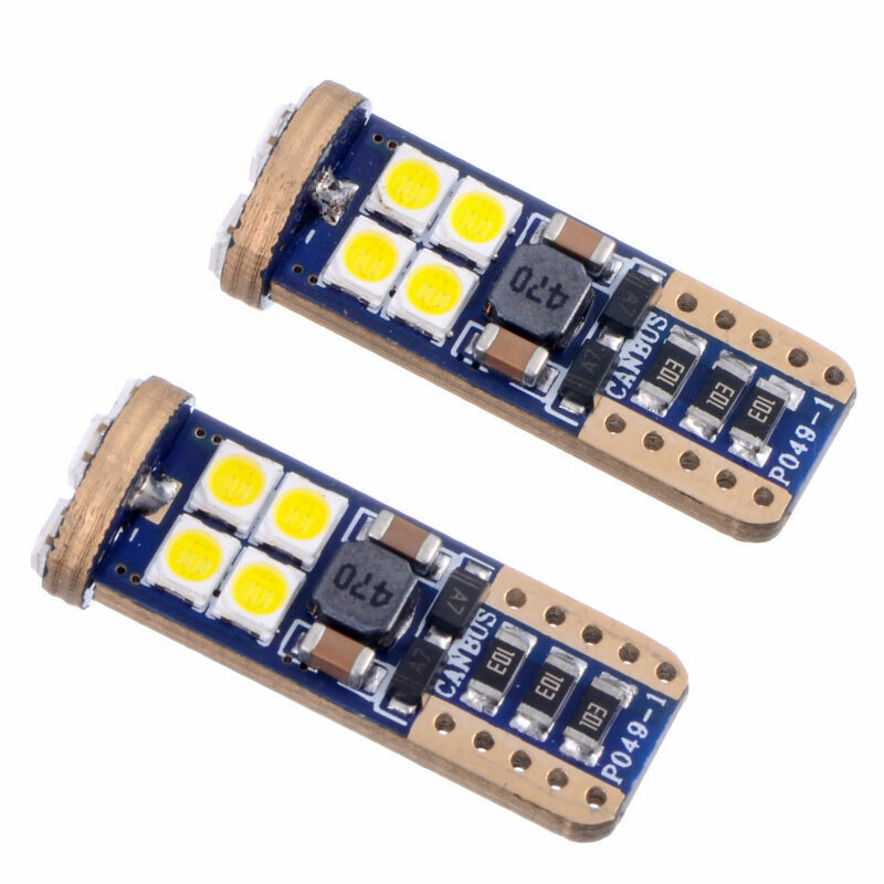 Bombilla LED automotriz T10 3030 12SMD decodificación sin electrodos luz de lectura de luz de placa de luz W5W luz blanca