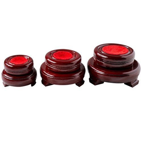 Runyangshi Donghai solid wood crystal ball base chassis double-layer rotating mahogany root carving base ornaments wholesale
