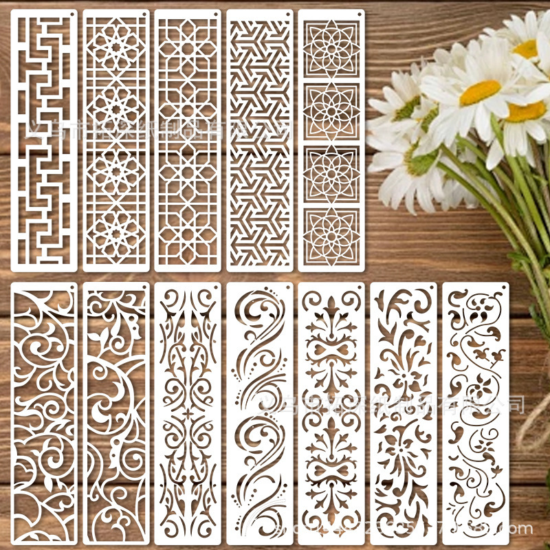 Cross-Border Mandala Geometric Flower and Grass Texture Cut Out Painting Template DIY Spray Leakage Printing Wall Wood Veneer Mold