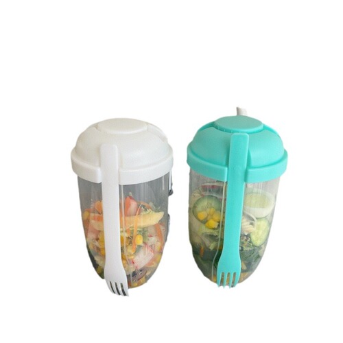 Xiaohongshu Breakfast Salad Cup Mason Cup with Spoon Lid Yogurt Cup Milk Portable with Fork Healthy with Lid