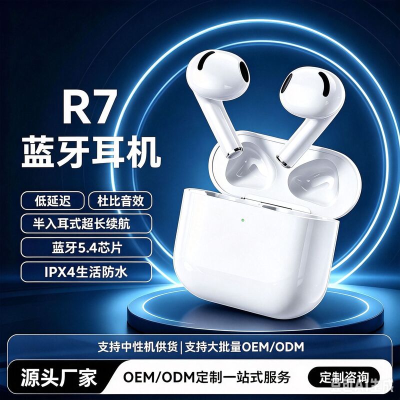 Cross-border semi-in-ear true wireless Bluetooth earphones with ENC noise cancellation, high-quality sound, Huaqiangbei seventh-generation wireless earphones Cross-border semi-in-ear true wireless Bluetooth earphones with ENC noise cancellation, high-quality sound, Huaqiangbei seventh-generation wireless earphones