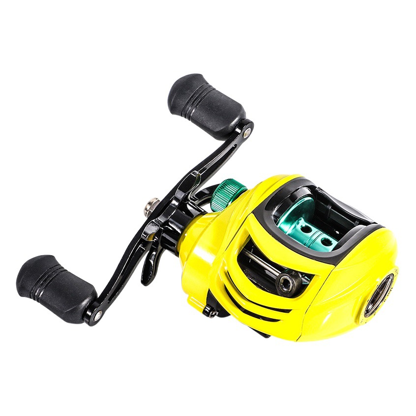 Línea anti-explosión pequeña rueda amarilla eje de metal completo rueda de gota de agua carretera magnética rueda asiática rueda micro universal rueda de pesca de tiro largo