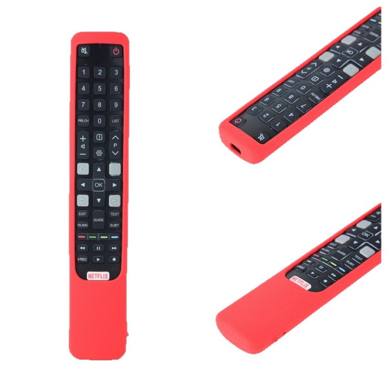TCL RC802N 外国貿易バージョンのリモコンシリコン保護カバーに適した厚いレザーテクスチャ落下防止発光カラー|undefined