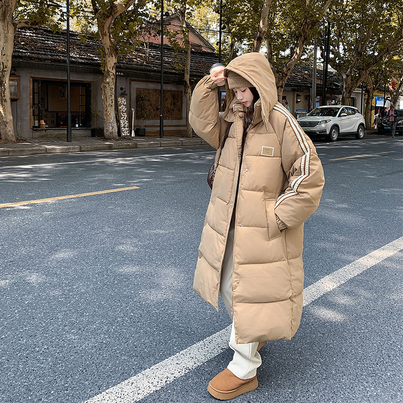Chaqueta de algodón de pluma para mujeres invierno 2025 nuevo chaqueta larga de rodilla suelta y gruesa chaqueta de algodón de marea image 9
