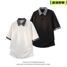 古力批发学院风爆款男装杭州休闲服饰短袖夏季简约潮牌痞帅基础款