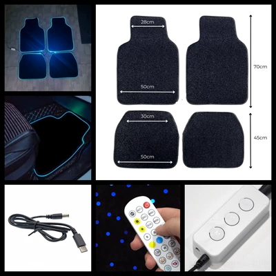 Car Carpet Car Luminous Border Floor Mats Car - universal-rgb-mixed-white-light-voice-control-with-type-c-cable