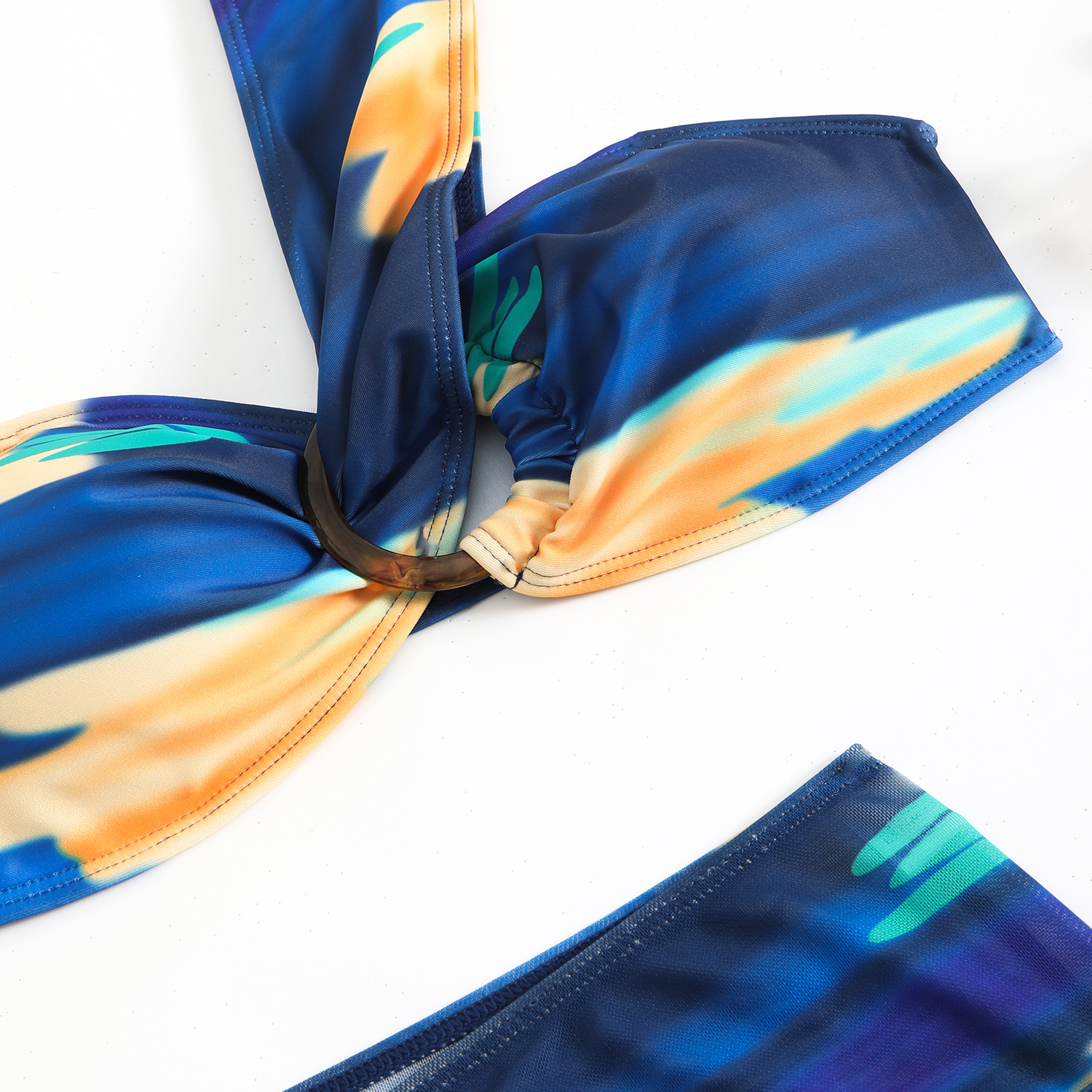 140g Weight Sleeveless Sleeve Length Polyester Fabric Type 3 Pieces Set Quantity Swimming Occasion One Shoulder Neckline Skinny Fit Type Colorful Pattern Women's Gender Sexy Style Women's Sexy Colorful 3 Pieces Set Bikinis Swimwear 18
