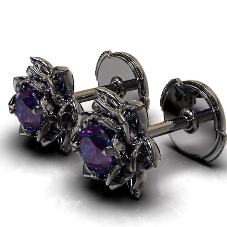 Sanjie Cross-Border Hot-Selling Earrings Alloy Inlaid with Colorful Zircon Women's Earrings Temu Fashion European and American Earrings