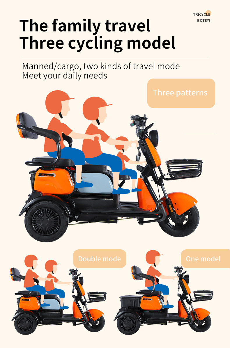 Electric Tricycle for Picking Up Students, Child Safety Design