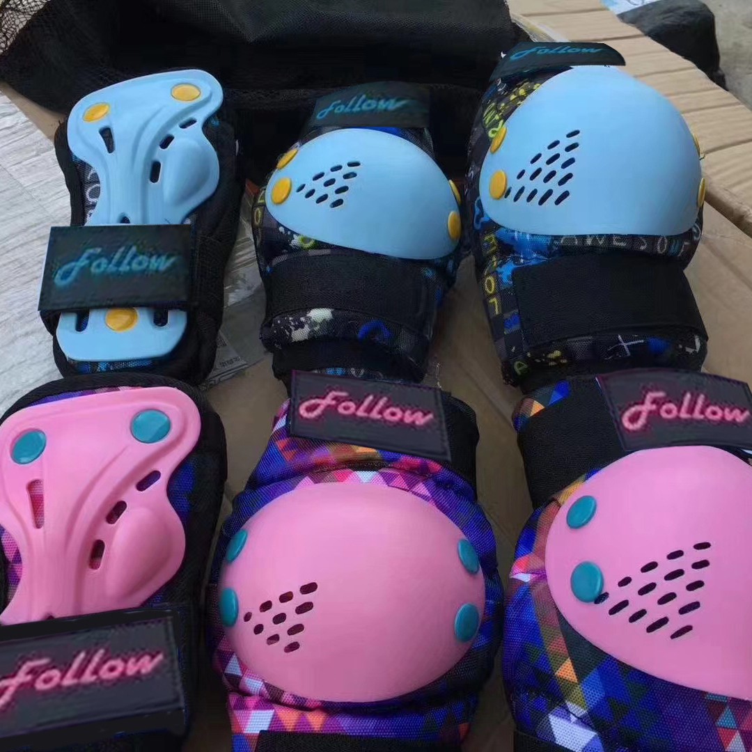 Free Man Same-style Peakwheel Children's Roller Skating Protectors Scooter High-end Skates Monk Protectors 6-piece All-inclusive