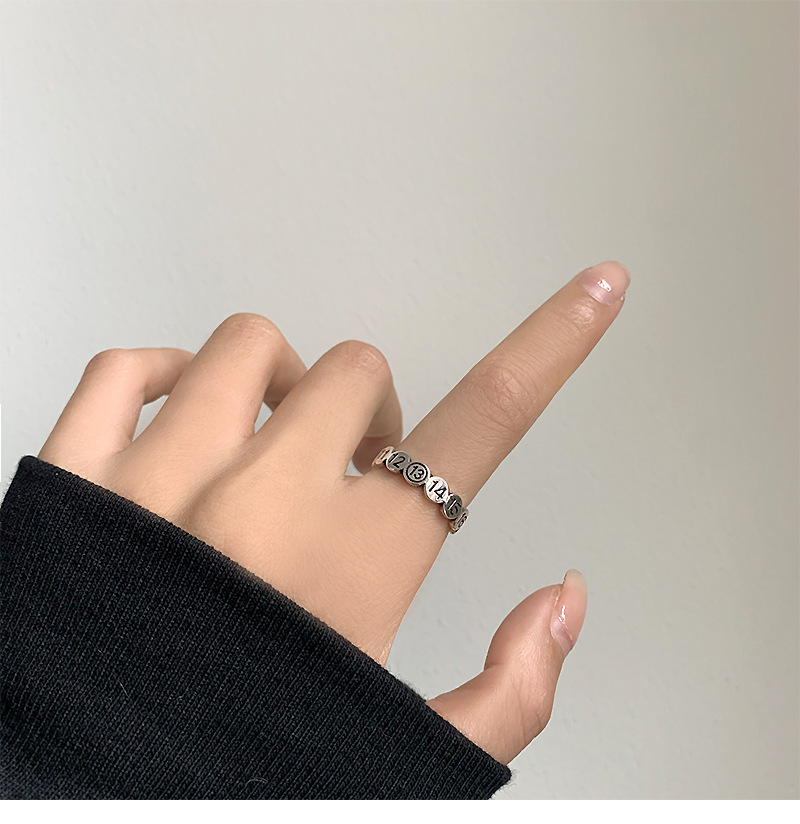 Simple Style Number Copper Plating Open Ring 1 Piece