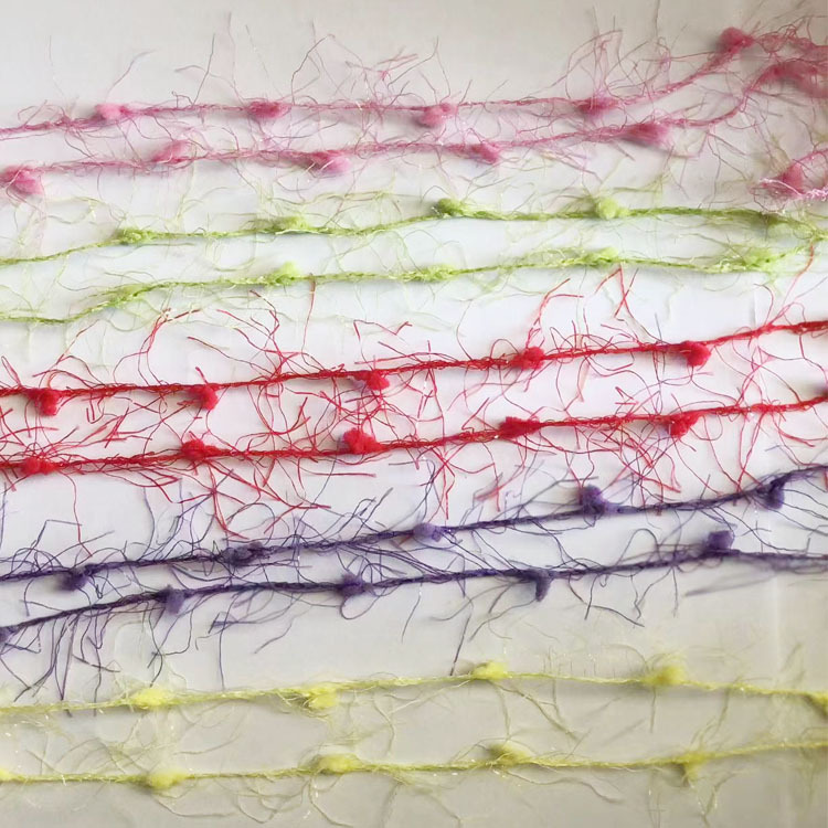 闪光毛球纱DIY钩针编织围巾手套发夹混线混线团3支多针距机织手工