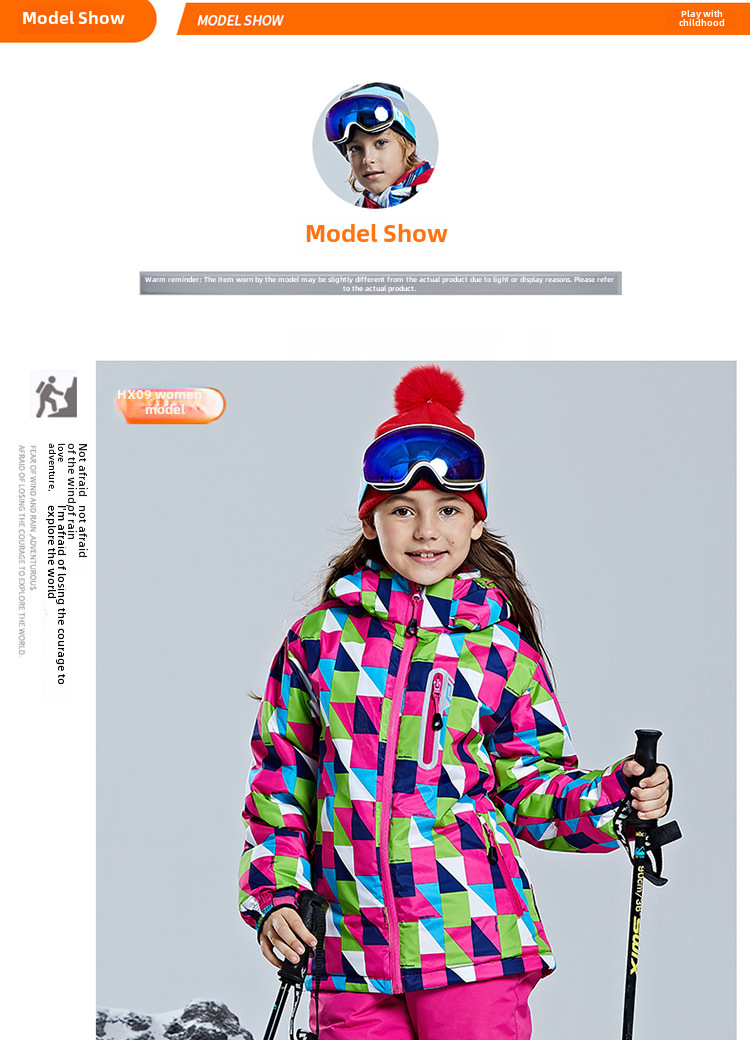 Giacca da sci per bambini impermeabile calda imbottita_voghion.com