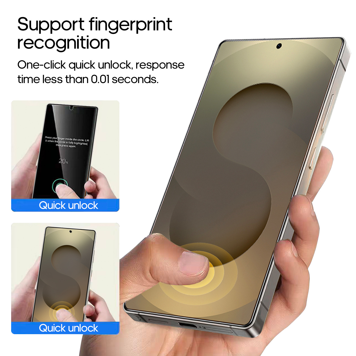 Protector de pantalla de película templada de alta definición, libre de polvo, apto para Samsung s26u/S25+/S23/S24+, a prueba de polvo y golpes.