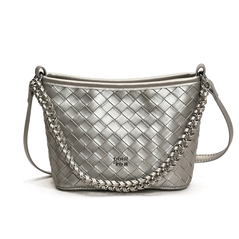 Comercio exterior transfronterizo cadena de moda tejida bolso de cubo portátil mujer 2025 nuevo estilo de alta calidad mochila de viaje